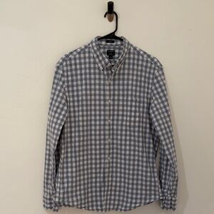 J. Crew Men's Checkered Shirt in Blue and White